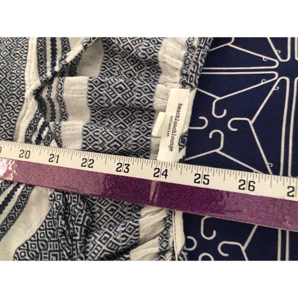 BeachlunchLounge blue & White Striped cotton Pullover Top M #809 - Picture 7 of 7
